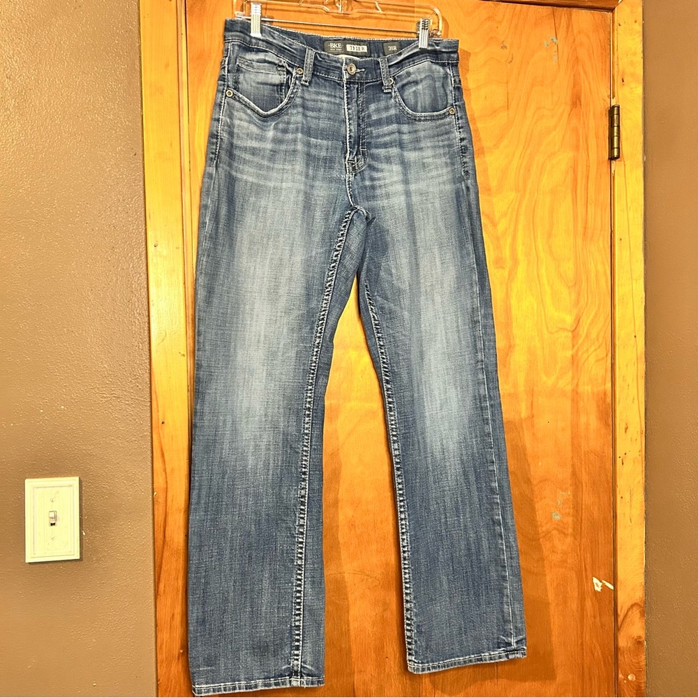 BKE Blue Straight Jeans Classic Denim Style